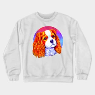 Colorful Cavalier King Charles Spaniel Dog Crewneck Sweatshirt